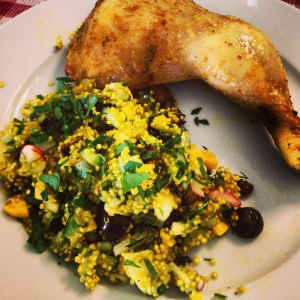 quinoa met gemarineerde kip